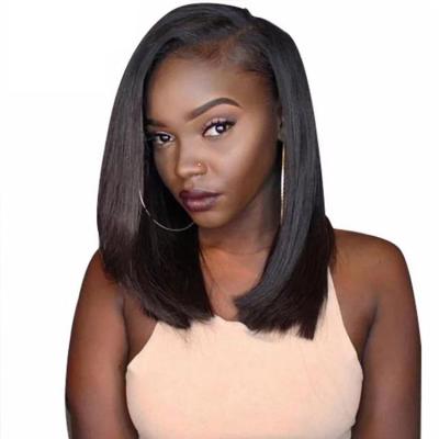 China Straight Human Hair Wigs 12-22 Inches , Brazilian Peruvian Body Wave 4X4 Cuticle Aligned 3 Part Lace Closure for sale