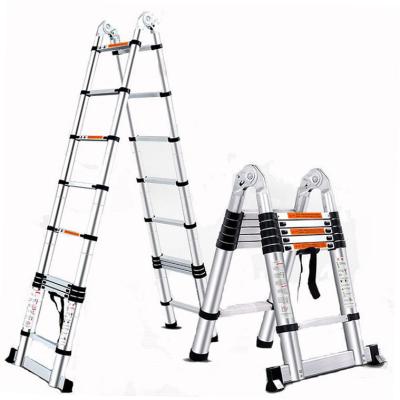 China 6M Aluminum Folding Ladders Scaffolding Ladder Extens Wing Steps Used Industrial Ladders 4 Step Retractable Rope Electrician All Purpose for sale