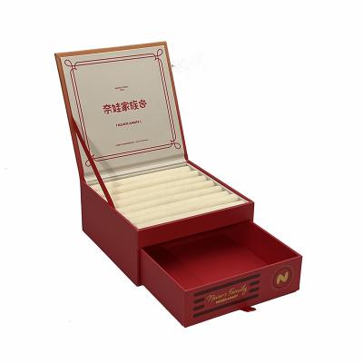 China High End Materials Beauty Pink PU Jewelry Storage Boxes Design Reused Leather Unique Jewelry Packaging Box for sale