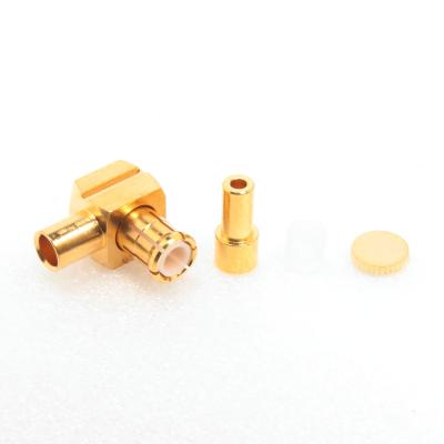 China MCX Right Angle Connector Crimp Plug For 1.13O.D MIC CABLE 400-1112U1-30-50 for sale