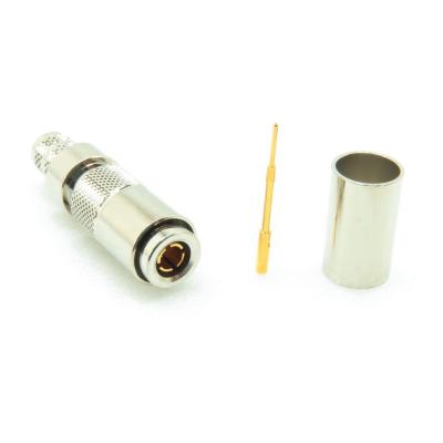 China DIN 1.0/2.3 Ohm Brass Connector Male Crimp 75 For Belden 1855A Mini RG-59 for sale