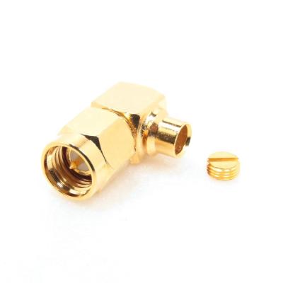 China SMA Right Angle Male Connector Solder For RG402 .141 1436-1182A2-29-50 for sale