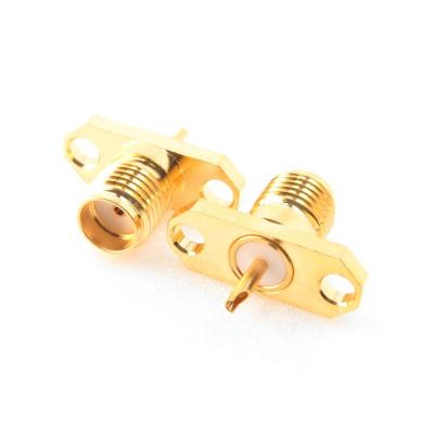 China SMA Connector Female 2 Hole Panel Mount With Solder Cup 1436-6551B2-50 for sale