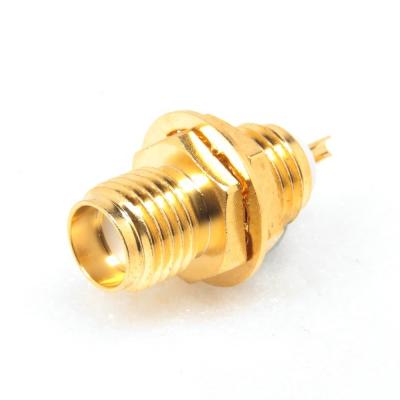 China SMA Front Mount Bulkhead Receptacle Jack Brass Connector for sale