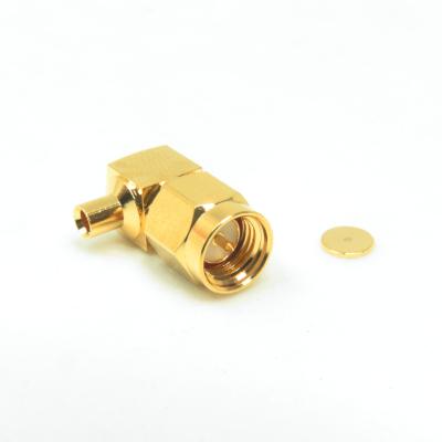 China SMA Connector Solder Right Angle Plug For .085 .086 RG-405/U 1436-1182D1-28-50 for sale