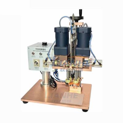 China Lianhe Chemical Semi-automatic Cosmetic Pneumatic Bottle Dropper Capping Machine for sale