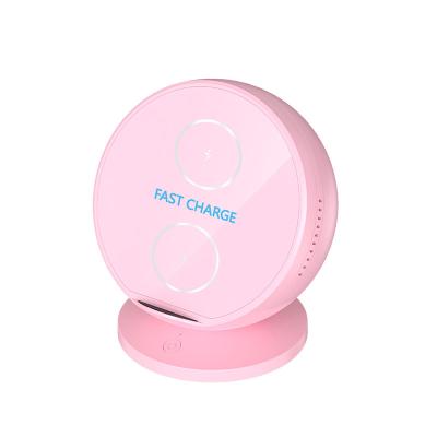 China Qi-enabled Devices Black 15w Pink Blue White Portable Fast Magic Car Speaker Light Wireless Charger For Table for sale