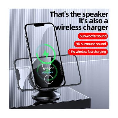 China New Modern Multi-Function Devices Home Table Speaker Cell Fast Charging Wireless Charger Qi-enabled With Logo for sale