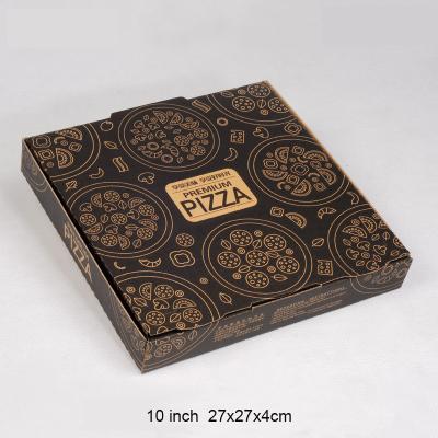 China Handmade Biodegradable Disposable Cheap Food Container Black 8 Inch Pizza Packing Box for sale