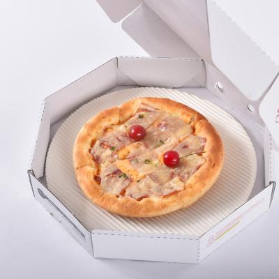 China Handmade Disposable Food Grade Paper Container Pizza Packaging Large Size White Round Box for sale