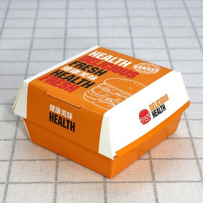 China Biodegradable Disposable Paper Window Packaging Hamburger Packaging Box Premium Hamburger Box for sale