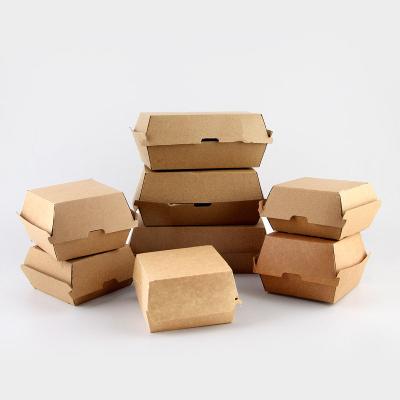 China Cheap disposable square food packaging container paper boxes for burger for sale