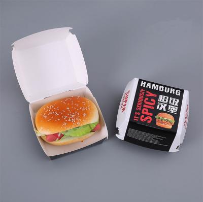 China Food Grade Disposable Printed Paper Container Black Disposable Hamburger Packaging Boxes for sale