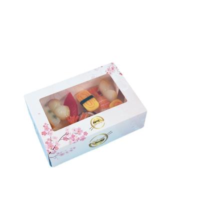 China Disposable Disposable Sushi Paper Boxes With Clear Window White Kraft Paper Sushi Takeout Packing Box for sale