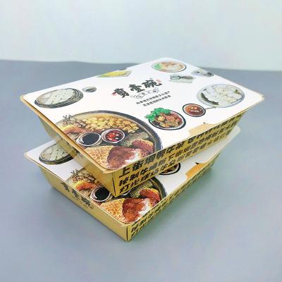 China Biodegradable Take Out Food Packaging Wrapping Paper With Window Paper Box Disposable Lunch Box for sale