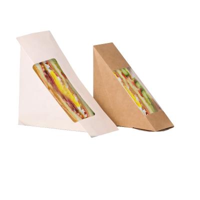 China Biodegradable Paper Box With Window For Sandwich Paper Food Grade Packaging Paper Box for sale