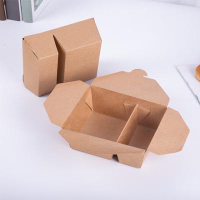 China 2 Compartment Disposable Lunch Wrapping Paper Salad Sushi Take Out Food Paper Containers Disposable Paper Box for sale