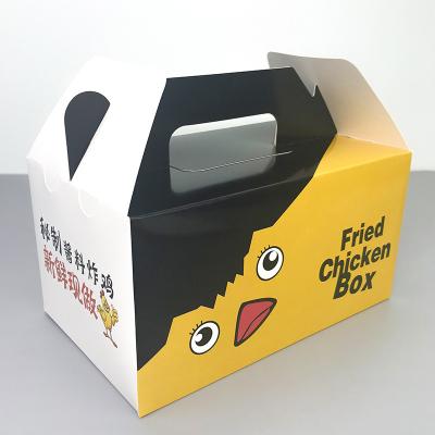 China Disposable Disposable Black Craft Container Lunch Take Out Paper Box With Handle For Food Retail for sale