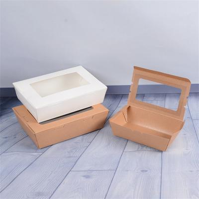 China Cheap Disposable Clear Packaging Bread Bakery Waterproof Takeaway Pie With Handle Craft Bakery Boxes for sale