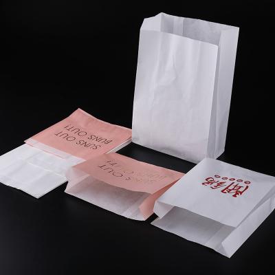 China Disposable Wholesale Custom Printing Logo White Food Packaging Disposable Cookie Kraft Paper Bag for sale