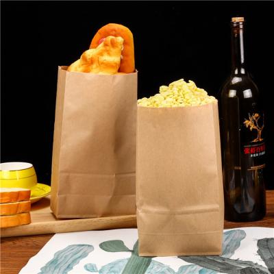 China Custom Logo Printed Kraft Paper Food Disposable Thick Catering Packaging Bag for sale