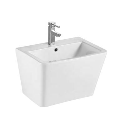 China Best Sale Ceramic Low Price Square Wall-hung Ceramic Wash Basin for sale