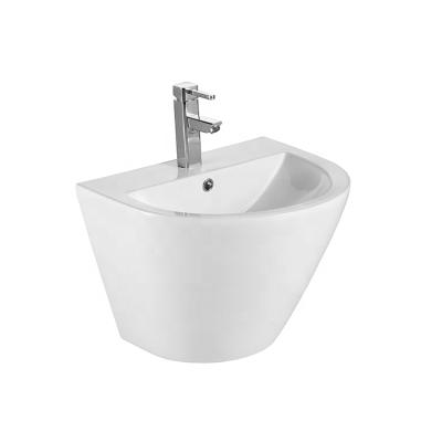 China Factory Modern Hot Sales Ceramic Wall Hung Round Wash Basin Basin For Bathroom for sale