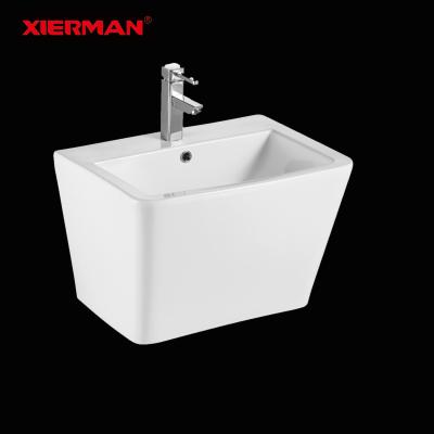 China 2021 Factory Modern Hot Sales Ceramic Hand Wall Hung Square Wash Basin Basin For Bathroom for sale