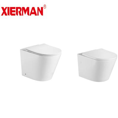 China Hot Selling Double-Flow Luxury WC Floor Mounted Toilet Concealed Cistern Back to Wall Toilet Seat for sale