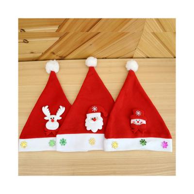 China Home/Hotel 2021 White In Red Cap High Quality Running Christmas New Year Santa Claus Hats For Adults And Kids Gift for sale