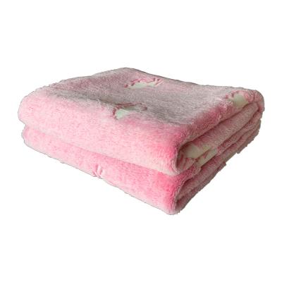 China Amazon Best Portable Selling Flannel Sofa Pink Blanket Throw Luminous Super Soft Glow in Dark Blankets for sale