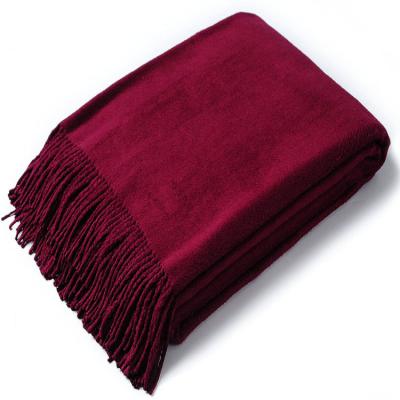 China Folded Wholesale 2020 New Premium Cashmere Throw Blanket With Fringe for sale