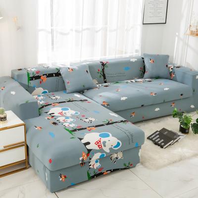 China Modern Reactive Printing L Shaped Slipcover Throws Cover 1/2/3/4 Seater Couch Sofa Cover for sale