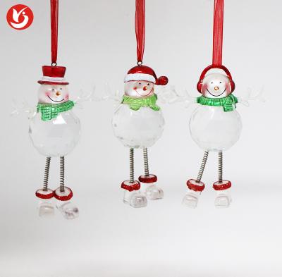 China Best price decoration acrylic home decoration blow lucency christmas snowman ornaments for sale