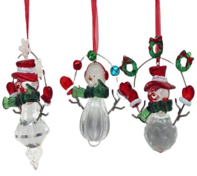 China Presentation Gift Set New Christmas Ornament 3 Asst Indoor Hanging Snowman Holiday Decoration Supplies for sale