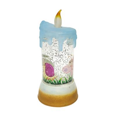 China Home Decoration Glitter Gift Light Lights Holder Liquid Plastic Lantern Led Easter Candle for sale