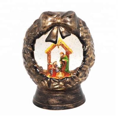 China Christamas Gifts / Home Decoration Lead Resin Christmas Decoration Nativity Antique Christmas Lantern for sale