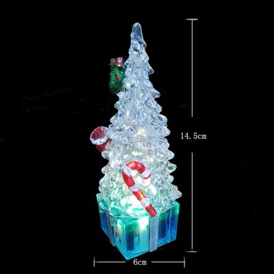 China Christamas Home Decoration Battery Operated Light Up Indoor Silver Christmas Tree Ornaments With Led Color Changing for sale