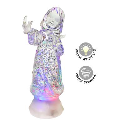 China 2020 Interior Christamas Decoration Prayer Angel Cross Led Acrylic Angel Water Plastic Pure Sequins For Home Decoration for sale