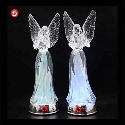 China Led Acrylics Light Up Clear Acrylic Angel Indoor Christmas Decoration for sale