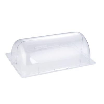 China New arrival high quality transparent plastic rectangular dessert storage bin dessert container for sale