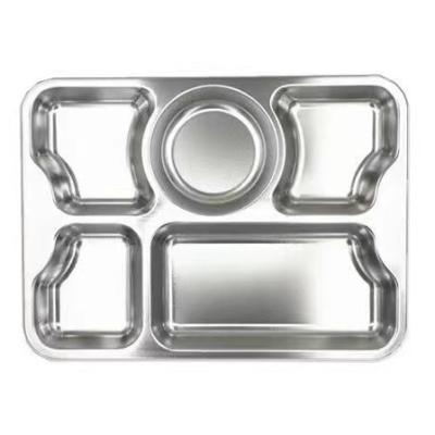 China Modern Stainless Divided Plates Square Four-Grid Snack Dish With Five Grids Six Grids for sale