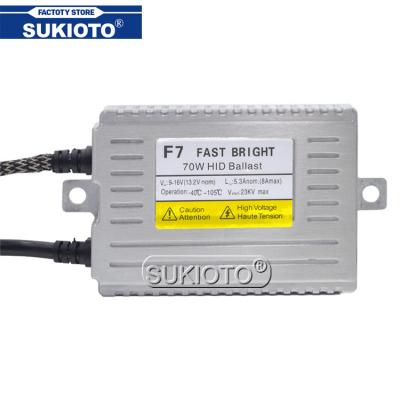 China Original SUKIOTO DLT F7 70W HID Xenon Ballast 12V AC Thin Digital Ignition Block For Car Headlight H1 H7 H11 D2H HID Xenon Kit 70W DLT F7 Ballast for sale