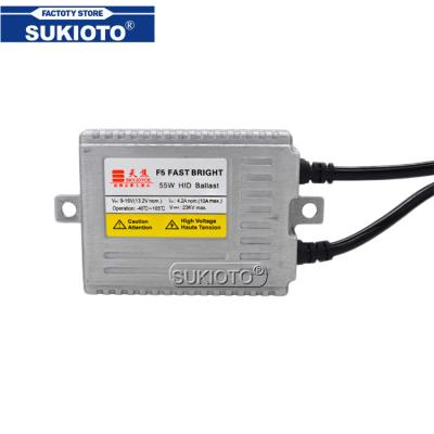 China SUKIOTO 1PCS 12V 55W Digital Ballast Ignition Blocks Slim HID Electronic Ballast For H1 H3 H7 H11 Quick Start HID Xenon Ballast 55W F5 for sale