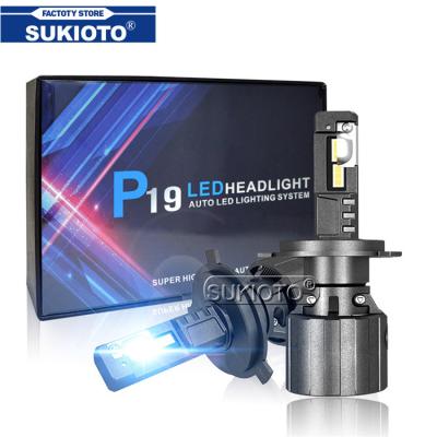 China SUKIOTO 2022 New P19 H4 H7 130W Auto Headlight White X5 (E53) High Power LED Headlight Bulbs 12V H8 H11 9005 HB3 9006 HB4 13000LM LED for sale