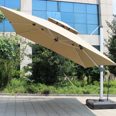 China Sun Crank Handle Roman Aluminum Cantilever Patio Umbrella 10ft Large Waterproof Outdoor Furniture Garden for sale