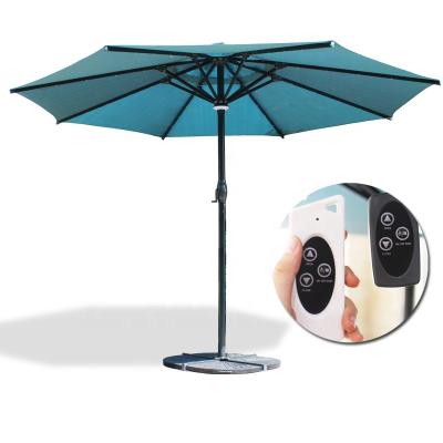 China 3M Modern Luxury Patio Solar Led Lightweight Outdoor Umbrella With Remote Control for sale