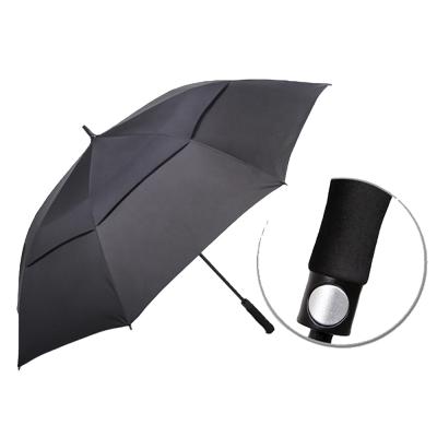 China Minimalist No Rain Metal Black Color Vent Golf Umbrella for sale