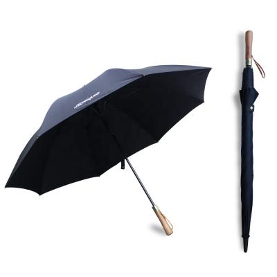 China Modern Customized Size 27 Duty Logo Umbrella Wood Handle Heavy Good Quality Large 60 Inch Golf Umbrella for sale