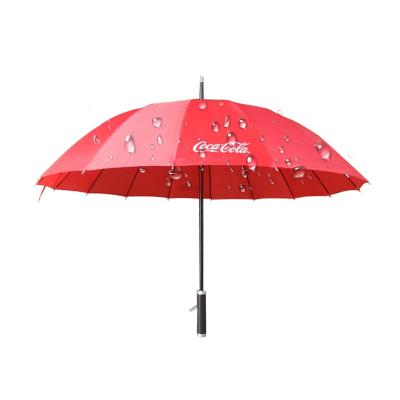 China Promotional Customized Automatic Open Straight Umbrella Advertising 16ribs Logo Printing Upright Umbrella for sale